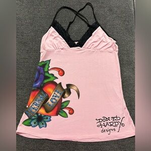 Ed Hardy “Eternal Love” Camisole tank top with Graphic Design
